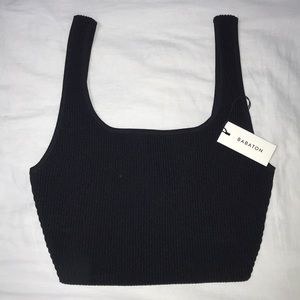 babaton aritzia sculpt knit tank top in black!!